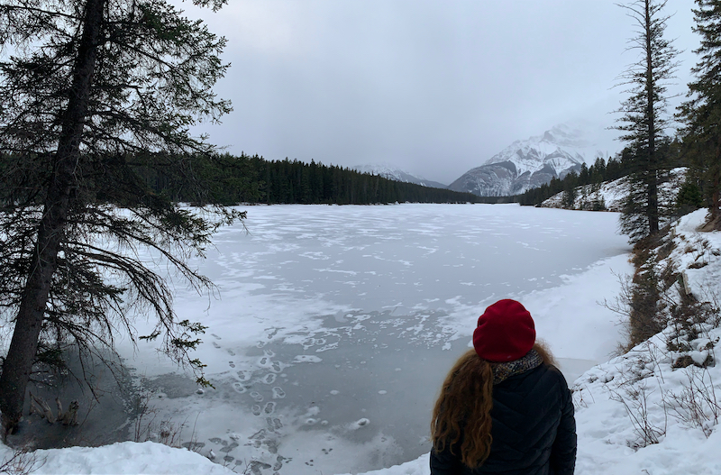 Renee looking over frozen lake